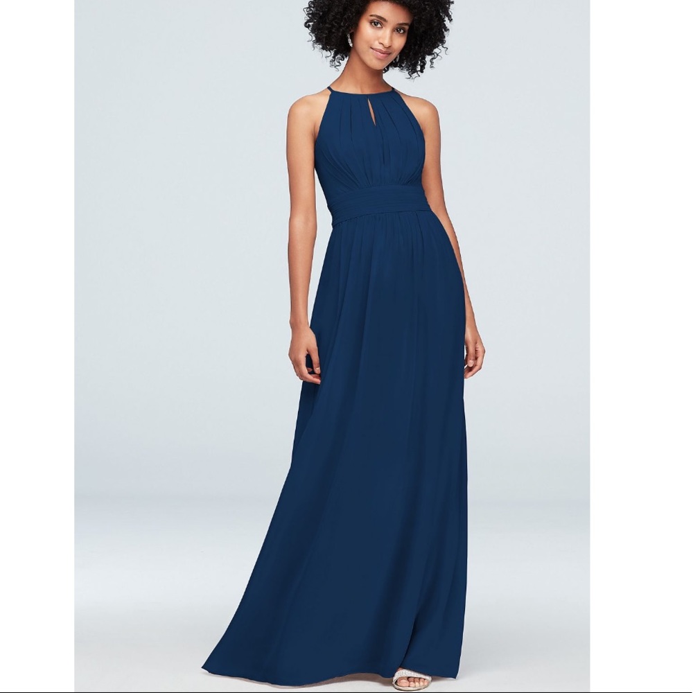 BRAND NEW!!! David’s Bridal High-Neck Chiffon Bridesmaid Dress with Keyhole